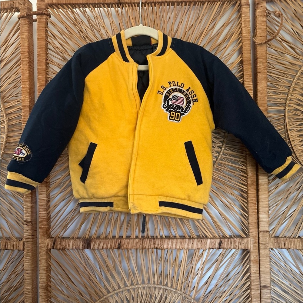 Vintage kids U.S. Polo Assn. Yellow and Black Sport Jacket